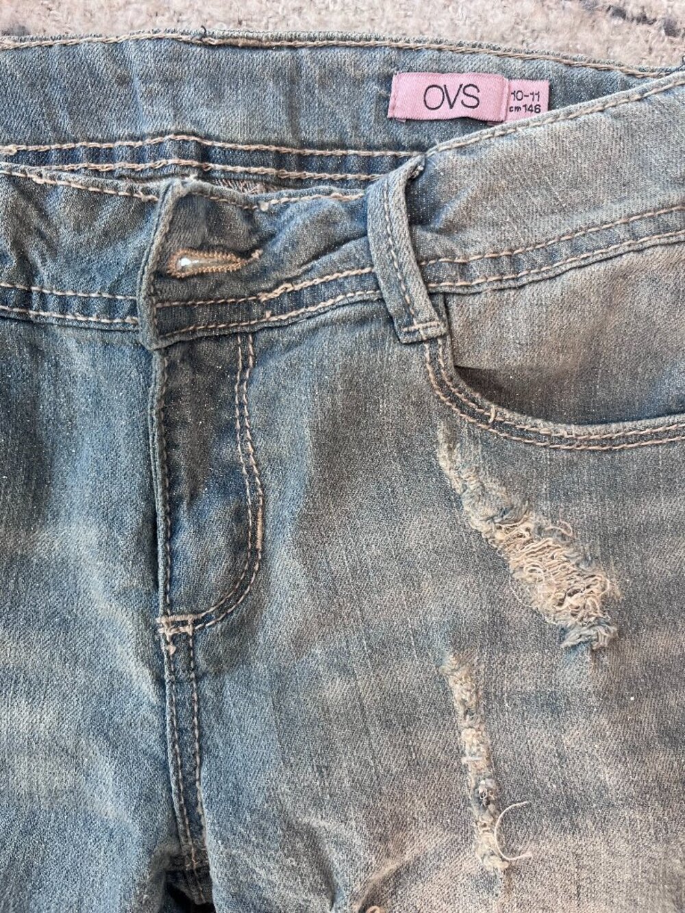 Girls Clothing Bundle Size 10-12 H&M Denim Overalls Jeans Leggings Shorts Lot - Picture 10 of 13